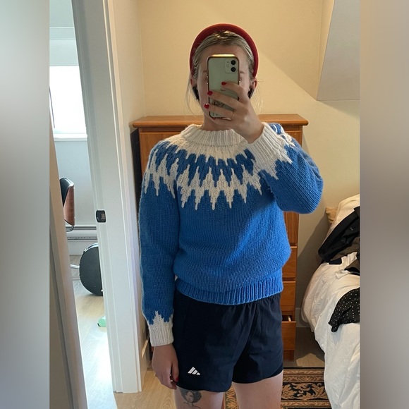 Knit Wool Fair Isle Fisherman Sweater - Picture 4 of 4